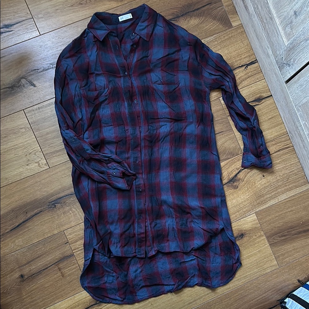 Gentle Fawn Long Sleeve Dress in Red and Black